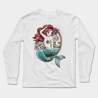 Mermaid Tattoo Long Sleeve T-Shirt